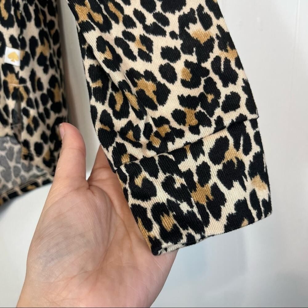 Kate Spade Leopard Animal Printed Long Sleeve Shirt Size Woman's Small - Picture 6 of 7